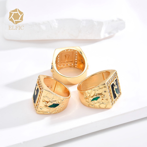 Elfic 14 k Oro Lamado Zircon Religion <span class=keywords><strong>Saint</strong></span> <span class=keywords><strong>Jude</strong></span> Hommes Jésus Anneaux Charmes Bijoux En Gros - Product Image 6