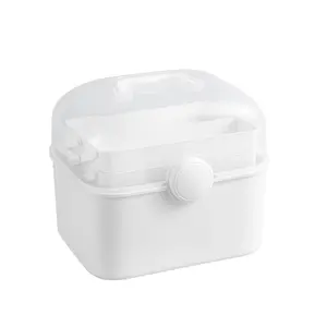 Фабричная портативная коробка-органайзер для лекарств, многофункциональная Складная 3-слойная пластиковая коробка для хранения