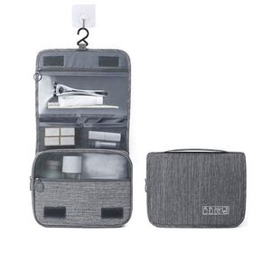 Portable Travel Waterproof Polyester Cosmetic <b>Storage</b> Bag Dry and Wet Separation Hanging <b>Toiletry</b> Wash Bag - Product Image 1