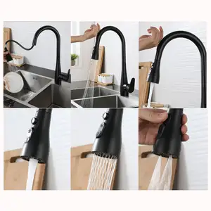 Flexible Neck Kitchen Faucet Design Kitchen Sink Tap Faucet Pull Out Kitchen Faucets Black Gold With Pull Down Sprayer