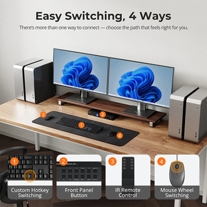 <span class=keywords><strong>Commutateur</strong></span> KVM <span class=keywords><strong>HDMI</strong></span> TESmart 4 <span class=keywords><strong>PC</strong></span> <span class=keywords><strong>2</strong></span> Moniteurs 4K 60Hz Prise en Charge du Réseau Gigabit USB 3.0 Commutation de la Souris pour Bureau de Trading Financier - Product Image 3
