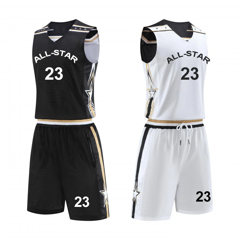 Custom Logo Reversible Basketball Jersey Breathable Polyester Mesh Team Basketball Wear Plus Size Vest Unisex Basketball Uniform
