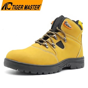 Chaussures de sécurité pour hommes en cuir nubuck <span class=keywords><strong>jaune</strong></span> résistant aux acides, semelle en caoutchouc antidérapante, embout en acier, anti-perforation, pour l'industrie pétrolière - Product Image 1