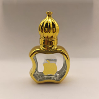 Flacon d'huile essentielle de parfum de 12 ml de style luxe du Moyen-Orient, forme unique, en verre électroplaqué, fabricant de flacons Atar