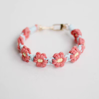 Collier de chat à fleur mignon fait à la main en coton macramé fait à la main chien chat colliers breloques petite marguerite collier pour animaux de compagnie