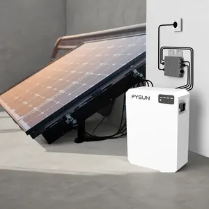 PYSUN 0% 增值税LiFePo4电池800瓦防水IP65简易安装存储器，用于带存储的阳台发电厂