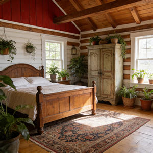 <span class=keywords><strong>Casa</strong></span> de Madera Completa de Estilo Rústico Norteamericano, Cabaña de Troncos con Dormitorio, Cocina y Sala de Estar, Solución Completa - Product Image 3