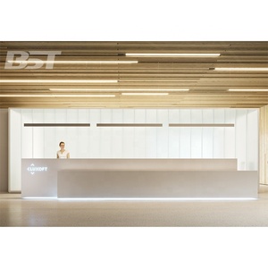 Phòng Khám Thẩm Mỹ Viện Hiện Đại Bespoke Bệnh Viện Chăm Sóc Y Tế Nha Khoa Acrylic <span class=keywords><strong>Solid</strong></span> <span class=keywords><strong>Surface</strong></span> <span class=keywords><strong>Reception</strong></span> Counter Với Trang Trí Tùy Chỉnh - Product Image 5