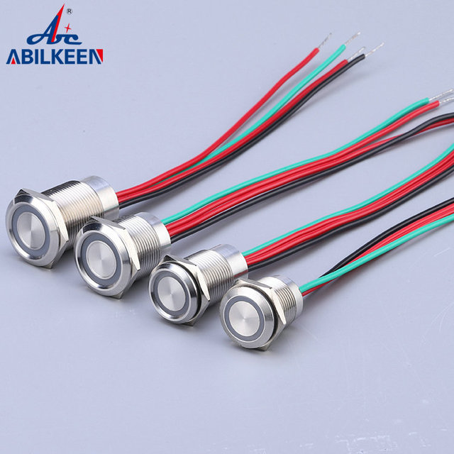 16mm 19mm Smart Sensor 12V 24V 220V Control Switch Push Button on off Latching Stepless Dimming Touch Light Switch