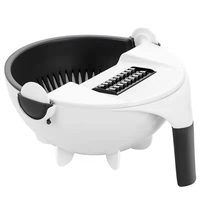 9-In-1 Keuken Multifunctionele Fruit & Groente Gereedschap Drainage Mand Messnijder Handmatige Snijmachine Shredder Grinder