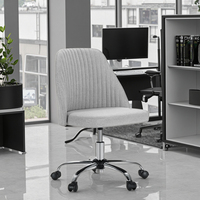 Chaise de bureau moderne et confortable en tissu avec roulettes Chaise d'ordinateur ergonomique de haute qualité, à hauteur réglable et à faible dossier