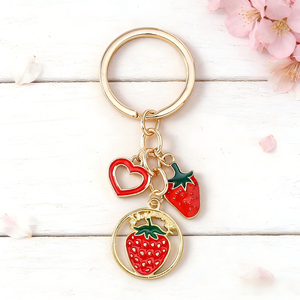 Wholesale New Fashion Fruit Design Zinc Alloy Custom Waterproof Keychain Watermelon Orange Apple Strawberry Car <strong>Key</strong> <strong>Ring</strong> <strong>Bag</strong> - Product Image 2