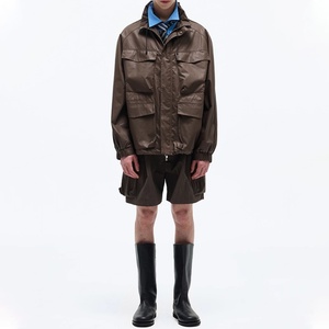 Chaqueta Safari para Hombre de Moda al por Mayor, de Alta Calidad, 100% Algodón, con Bolsillos Cargo, Cuello Alto Ajustable con Cordón - Product Image 3