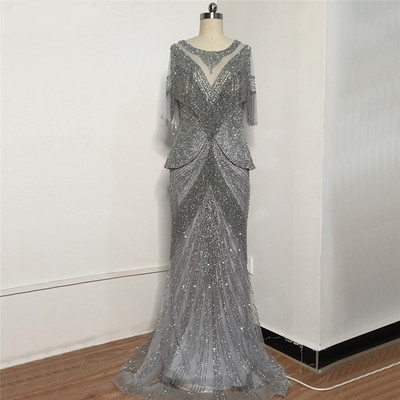 Summer ladies fringed luxury noble dresses temperament fishtail self-cultivation annual meeting banquet host dress women