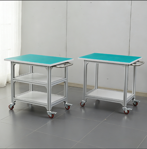 Chariot industriel mobile à deux niveaux personnalisable - <span class=keywords><strong>Plan</strong></span> <span class=keywords><strong>de</strong></span> <span class=keywords><strong>travail</strong></span> en acier inoxydable/anti-statique pour entrepôt et ligne <span class=keywords><strong>de</strong></span> production - Product Image 3