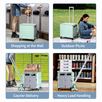 Chariot de manutention OEM pliable à 6 roues pour escaliers avec couvercle, personnalisable, vente en gros