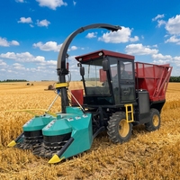 Moissonneuse-broyeuse agricole automotrice sur chenilles à disques pour ensilage, fourrage vert, tiges de maïs, luzerne et herbe