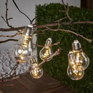 Popular Hot Selling Indoor Clear Big A60 Bulb LED Fairy Copper Wire Lights Inside Holiday Decorative Luces Navida