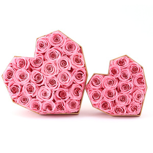 BLH Preserved Flower Rose In Diamond Heart Shape Box Wholesale Custom Heart Shape Flower Packaging Luxury Rose Gift Box