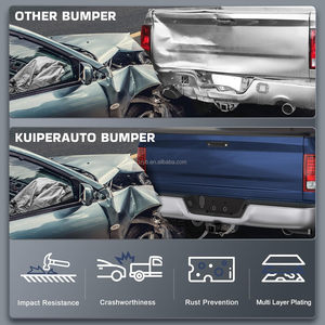 2014-2018 per Chevrolet Chevy Silverado per GMC Sierra 1500 Pickup paraurti posteriore in acciaio paraurti completi senza sensore di parcheggio Hol - Product Image 6
