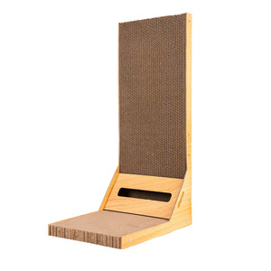Rascador para Gatos en Forma de L, 24x34x60cm, de Cartón Corrugado Resistente, Juguete para Trepar con Campana para Gatos - Product Image 3
