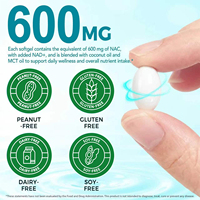 GMP OEM/ODM NAC NAD+ Complex Softgels N-Acétyl-L-Cystéine NAD Plus avec Huile MCT Huile de Coco Complément Alimentaire pour la Santé Cellulaire