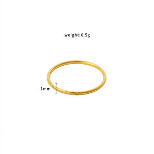 Solid Plain Band <b>Ring</b> 18K Gold Plated 316 Stainless Steel Unisex Jewelry Gift <b>Circle</b> Geometric Shape - Product Image 4