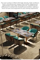Set Meja Kursi Restoran Stainless Steel Slab Batu Ramah Lingkungan Tahan Lama OEM/ODM Langsung dari Pabrik Modern untuk Kafe/Bar/Hotel
