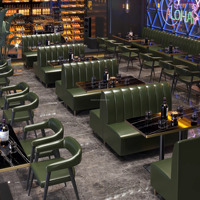 Ledersofa Stuhl Steinplattentisch Gewerbliche Haushalts-Kombinationsgarnitur Maßgefertigt Retro Industriestil Bar, Restaurant