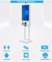 Kiosque de commande en libre-service LCD de 43 pouces avec écran tactile, scanner automatique de codes QR et terminal d'imprimante