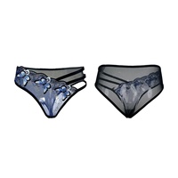 Feiyun Lingerie Sexy Transfrontalière pour Couples, Style SM, Culotte Femme Évidée, Transparente, Sans Entrejambe, Séduction et Tentation