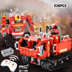 C51048w cada 2 in1 đô thị chữa cháy chữa cháy RC biến dạng xe tải finley mô hình gốc đồ chơi lepins Robot xây dựng khối giáo dục - Product Image 2