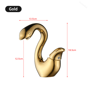 Hiện Đại Boong Gắn Rắn Brass Vàng Thiên Nga Vòi Nước Lưu Vực Bồn Rửa Tap Vanity Chậu Rửa Lạnh Hot Mixer Vòi Nước Cho Phòng Tắm - Product Image 4
