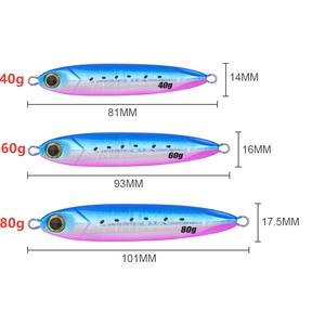 FUNADAIKO 30g 40g 60g chute lente plate eau salée rivage jigging pas lent gabarit <span class=keywords><strong>microjig</strong></span> coulée métal gabarit pêche - Product Image 3