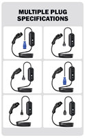Chargeur EV portable intelligent 3,5 kW 16A Type 2 avec écran couleur de 1,3 pouce, étanche IP65, câble de 3 m, prise UK, prêt à l'emploi pour usage domestique