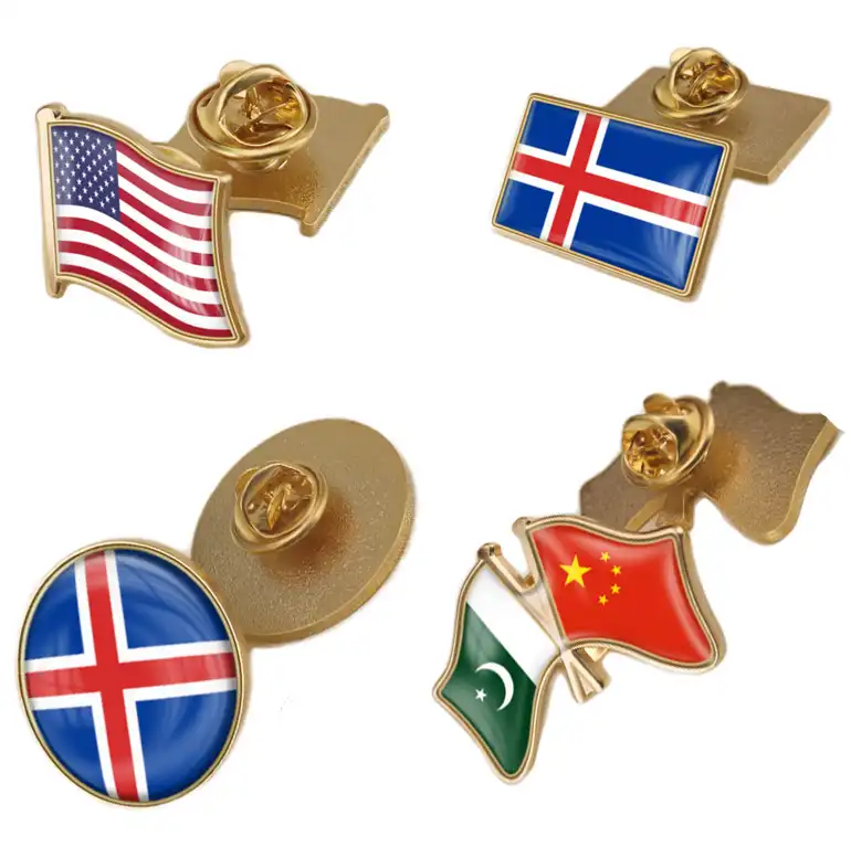 Wholesale Cheap Custom Design Different Country Flag Metal Lapel Pin Badge