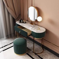 Ensemble Commode de Rangement Moderne Multi-Niveaux avec Éclairage Réglable, Bois MDF et Miroir en Verre, Meuble de Chambre pour Salon