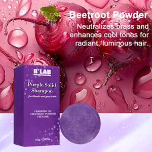 Nouveautés : Barre de <span class=keywords><strong>shampoing</strong></span> <span class=keywords><strong>solide</strong></span> violette sans cruauté animale pour cheveux blonds et bruns, tonifiante - Product Image 4