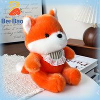 Peluche Renard Orange Moelleux Kawaii avec Bavoir en Dentelle Certifiée CE CPC, Jouet en Peluche Renard Personnalisable OEM ODM, Cadeau pour Enfants
