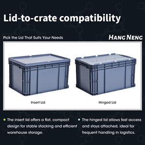 400*300*230 ağır mavi istiflenebilir geri dönüşümlü plastik katı kutu hareketli kasalar depolama taşıma Eurobox lojistik kutuları - Product Image 2