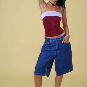 Shorts en <span class=keywords><strong>jean</strong></span> gothique King Mcgreen Star pour <span class=keywords><strong>femme</strong></span>, <span class=keywords><strong>taille</strong></span> <span class=keywords><strong>basse</strong></span>, coupe large, longueur genou, coupe ample, shorts d'été avec poches - Product Image 4