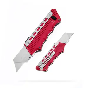 Slide Open Utility Knife Unique Folding Box Cutter Knife Paper Carton Cutter Retractable Blade Stationery Pocket Knives