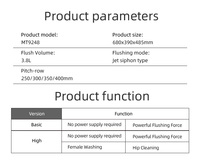 Inodoro Inteligente de Cerámica con Descarga Potenciada por Aire, Sensor de Pie, Sifón, WC de Una Pieza, Limpieza de Ano y Vagina, OEM