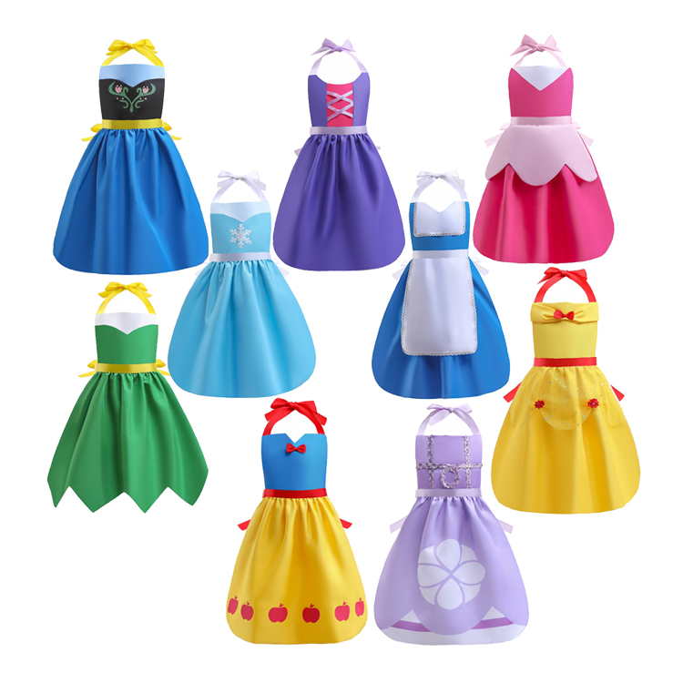 Halloween Women Girls Princess Sofia Elsa Anna grembiule Cind Outfit disegno Cooking Baking Use Aurora Kids Birthday Cosplay Costume