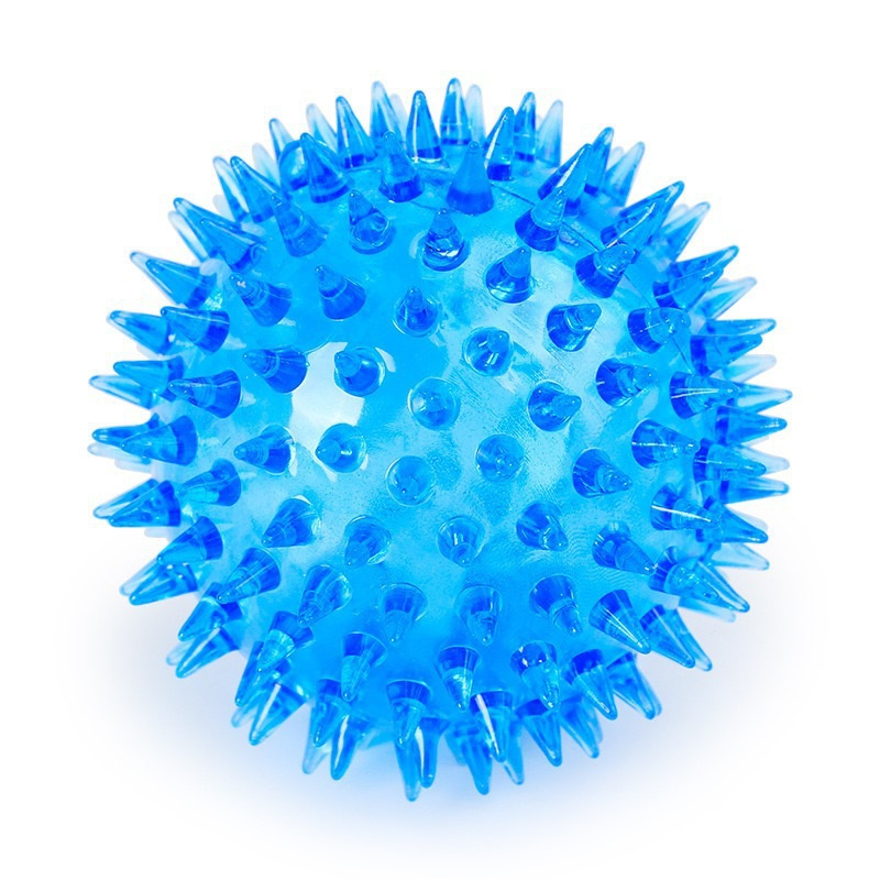 QQQTY-035 Pet Flashing Bouncy Ball Toy - Qqqpet LED Spike Ball for Cats Dogs