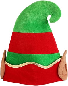 Gorro Navideño <span class=keywords><strong>Unisex</strong></span> Getup, Gorros de Duende con Rayas Rojas y Verdes <span class=keywords><strong>para</strong></span> Adultos, Cálidos <span class=keywords><strong>para</strong></span> <span class=keywords><strong>Regalos</strong></span> de Fiesta Navideña - Product Image 1