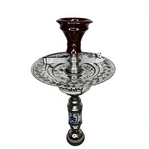 Chicha authentique artisanale Khalil Maamoon Frosted Modern Brass Core Seashell Ice Omda Sadaf, ensemble complet - Product Image 5