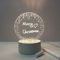 Offre Spéciale mignon 3D Illusion bricolage veilleuse créatifs effaçable blanc acrylique Led veilleuse 3D Illusion acrylique veilleuse