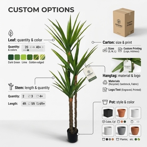 OH Arbre artificiel Yucca <span class=keywords><strong>Elephantipes</strong></span> à toucher réel, plante du désert de luxe pour la décoration de maisons, bureaux et espaces commerciaux de style Mid-Century Modern - Product Image 2