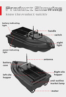 Bateau-appât télécommandé intelligent avec haute puissance et détecteur de poissons avec détecteur de poissons sonar Télécommande en plastique